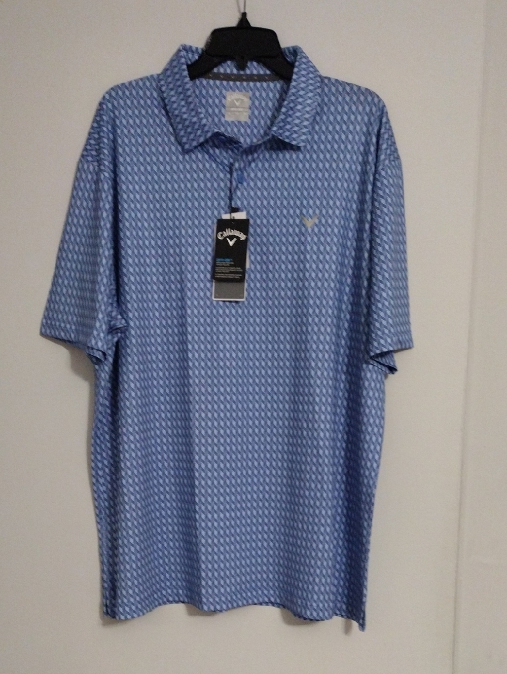 Callaway Blue Geo-Pattern Men’s Polo Shirt